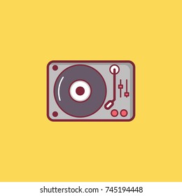 Disk Jockey Icon Flat Illustration
