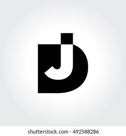 Disk Jockey logo design. Creative typography treatment in black and white