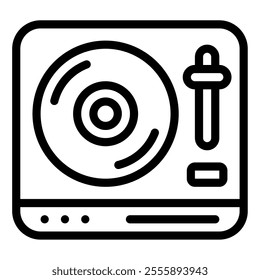 Disk Jockey Mixer New year icon illustration