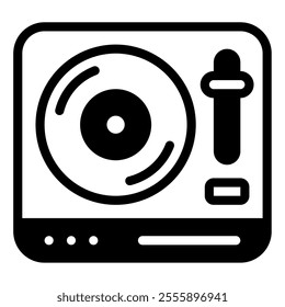 Disk Jockey Mixer New year icon illustration