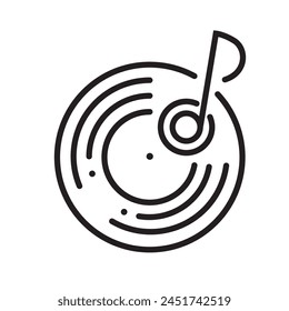 Disk jockey player icon isolated on white background. Gramophone, vinyl record, dj, retro radio. Flat style for graphic design, logo, website, social media