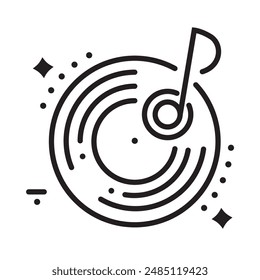 Disk jockey player icon isolated on white background. Gramophone, vinyl record, dj, retro radio. Flat style for graphic design, logo, website, social media
