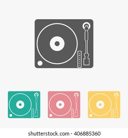 disk jockey turntable icon
