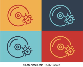 Disk Malware Logo Template, Simple Flat Icon of malware,computer,security
