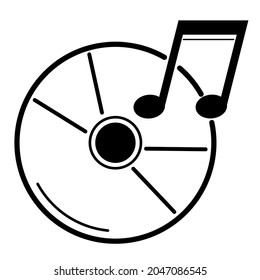 disk with music icon design, sign or symbol