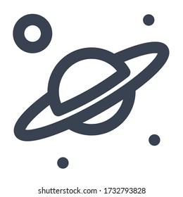Icono de Planeta de Disco, Ilustración de Astronomía, Geografía, Cielo, Sistema Solar con Estilo de Línea y Relleno para Interfaz de Usuario de Sitio Web Mobile y Wallpaper