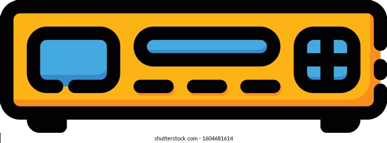 Disk player CD home electronic icon illustration