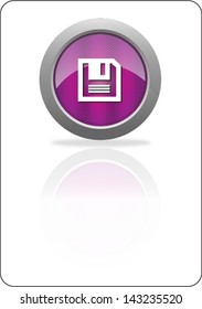 disk purple circle web icon with shadow on white background