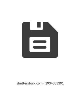 Disk Save Icon Isolated on Black and White Vector Graphic