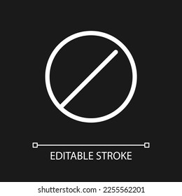 Disk shaped tablet pixel perfect white linear ui icon for dark theme. Oral medication. Vector line pictogram. Isolated user interface symbol for night mode. Editable stroke. Arial font used