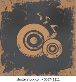 Disk song design on old paper background,vector