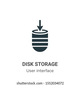 Disk storage vector icon on white background. Flat vector disk storage icon symbol sign from modern user interface collection for mobile concept and web apps design.