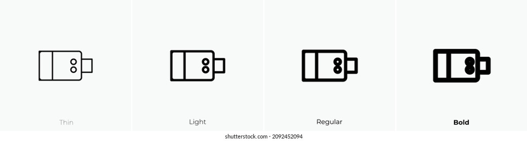 disk two icon. Thin, Light Regular And Bold style design isolated on white background