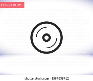 Disk vector icon , lorem ipsum Flat design