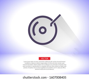 Disk vector icon , lorem ipsum Flat design