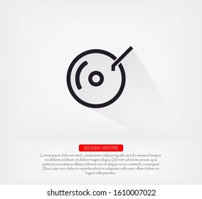 Disk vector icon , lorem ipsum Flat design