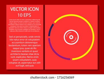 Disk vector icon , lorem ipsum Flat design