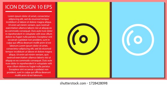 Disk vector icon , lorem ipsum Flat design