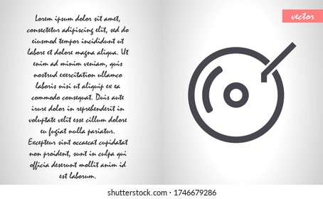 Disk  vector icon , lorem ipsum Flat design