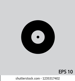 disk vector  icon on gray background