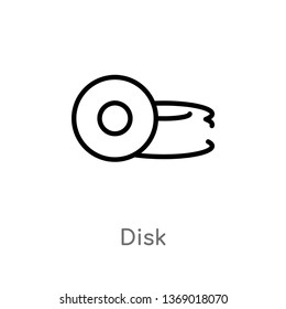 disk vector line icon. Simple element illustration. disk outline icon from geometry concept. Can be used for web and mobile