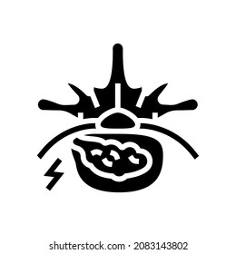 diskectomy patient disease glyph icon vector. diskectomy patient disease sign. isolated contour symbol black illustration