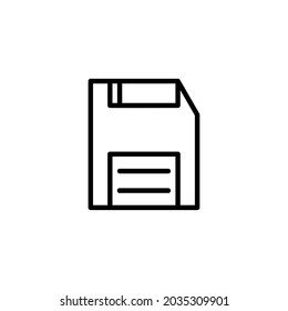 Disket Disquett Save Button Technology Gadget Vector Logo Monoline Icon Symbol for Graphic Design UI UX or Website