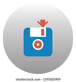 diskette with cd icon template design