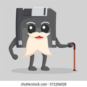 diskette character illustration design