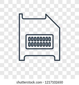 Diskette concept vector linear icon isolated on transparent background, Diskette concept transparency concept in outline style