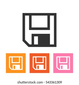 Diskette data storage vector icon isolated