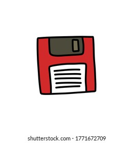 diskette doodle icon, vector illustration
