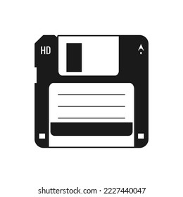 Diskette or floppy disk icon vector illustration in trendy design style, isolated on white background. Editable EPS file. Perfect graphic resources for you.