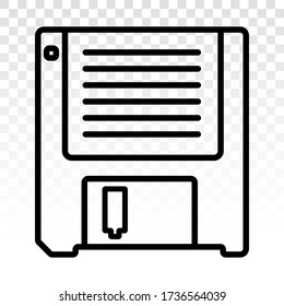 Diskette / floppy disk line art icon for apps and websites