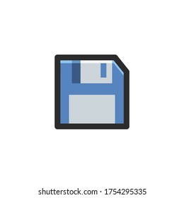 Diskette Floppy Disk Save Icon Flat Illustration Logo Vector
