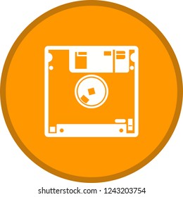 Diskette Glyph Round Circle Multi color BG