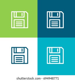 Diskette green and blue material color minimal icon or logo design