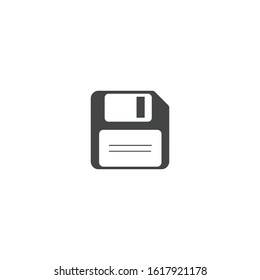 Diskette Icon Black and White Vector Graphic