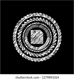 diskette icon with chalkboard texture