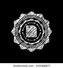 diskette icon with chalkboard texture