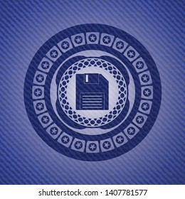 diskette icon with denim texture