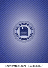diskette icon with denim texture