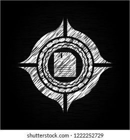diskette icon drawn with chalkboard texture
