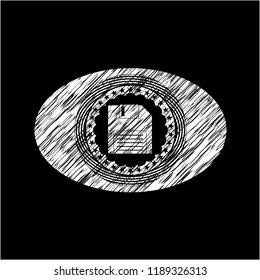 diskette icon drawn on blackboard