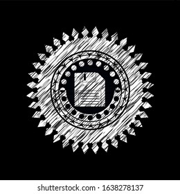diskette icon drawn on a chalkboard