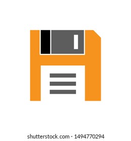 diskette icon. flat illustration of diskette - vector icon. diskette sign symbol