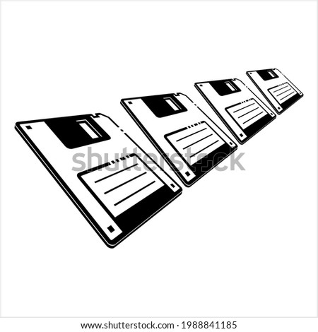 Diskette Icon, Floppy Disk Icon, Flexible Magnetic Disk Storage Vector Art Illustration