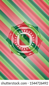 diskette icon inside christmas emblem background.