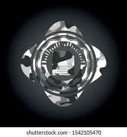diskette icon inside grey camo texture