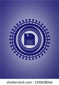 diskette icon inside jean background